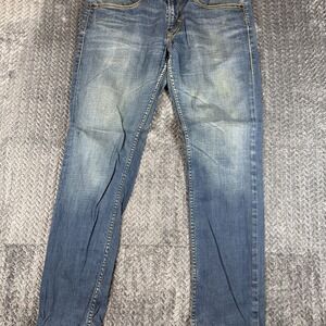 Levis 519 Jeans W34 L32 Mens Blue Super Skinny Fit Stretch Denim